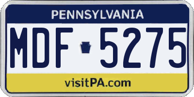 PA license plate MDF5275