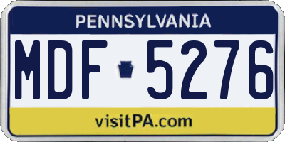 PA license plate MDF5276