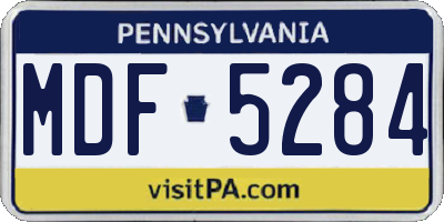 PA license plate MDF5284
