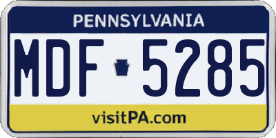 PA license plate MDF5285