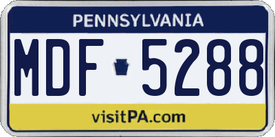 PA license plate MDF5288