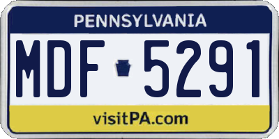 PA license plate MDF5291
