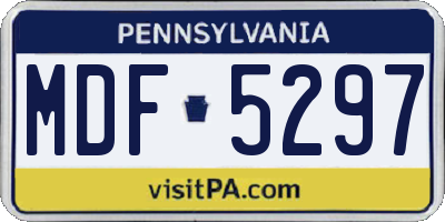 PA license plate MDF5297