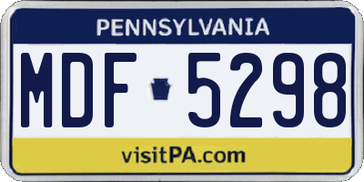 PA license plate MDF5298