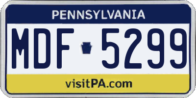 PA license plate MDF5299