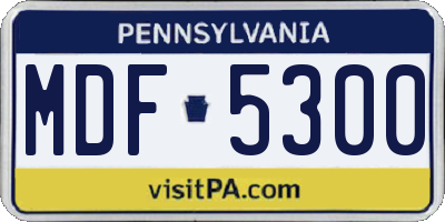 PA license plate MDF5300