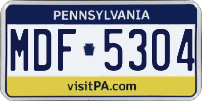 PA license plate MDF5304