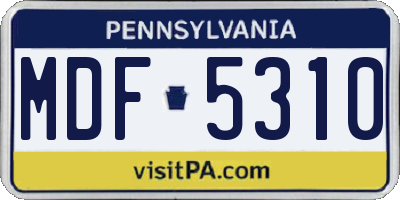 PA license plate MDF5310