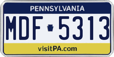 PA license plate MDF5313