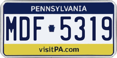 PA license plate MDF5319