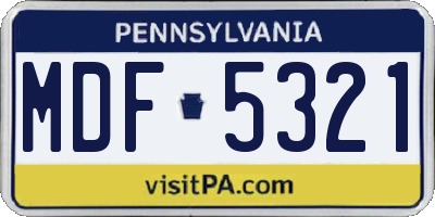 PA license plate MDF5321