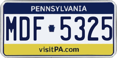 PA license plate MDF5325