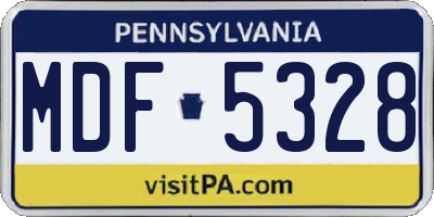 PA license plate MDF5328