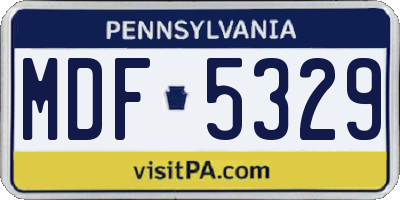 PA license plate MDF5329