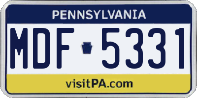 PA license plate MDF5331