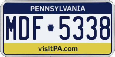PA license plate MDF5338