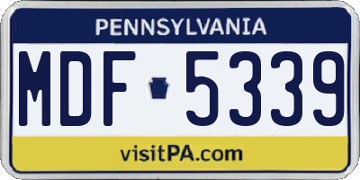 PA license plate MDF5339