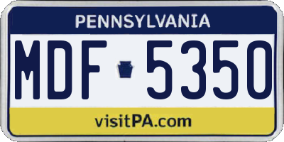PA license plate MDF5350