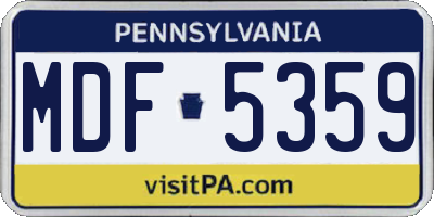 PA license plate MDF5359