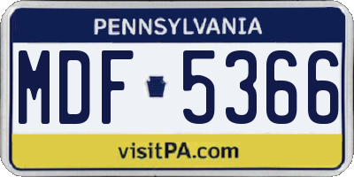 PA license plate MDF5366