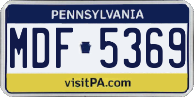 PA license plate MDF5369