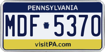 PA license plate MDF5370