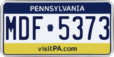 PA license plate MDF5373