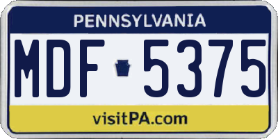 PA license plate MDF5375