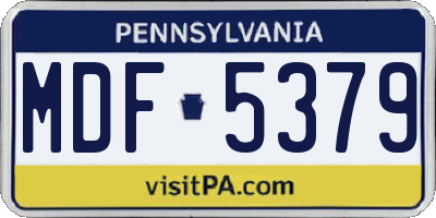 PA license plate MDF5379