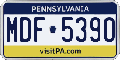 PA license plate MDF5390