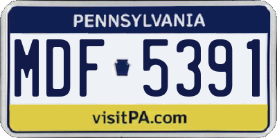 PA license plate MDF5391