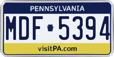 PA license plate MDF5394