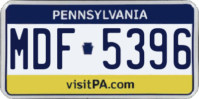 PA license plate MDF5396