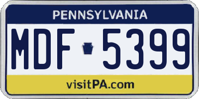 PA license plate MDF5399