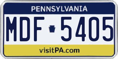 PA license plate MDF5405