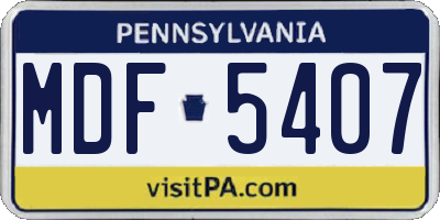 PA license plate MDF5407