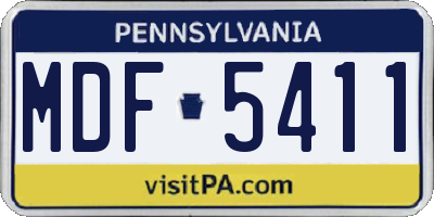 PA license plate MDF5411