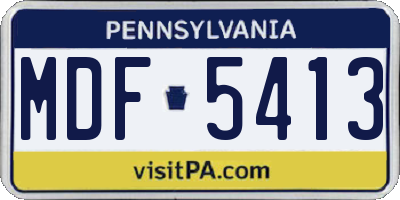 PA license plate MDF5413
