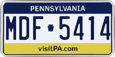 PA license plate MDF5414