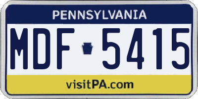 PA license plate MDF5415
