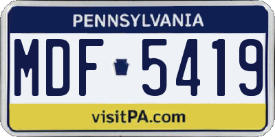 PA license plate MDF5419