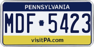 PA license plate MDF5423