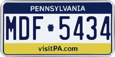PA license plate MDF5434