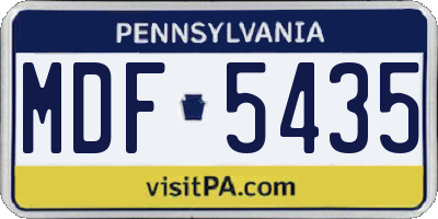 PA license plate MDF5435