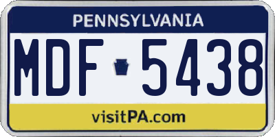 PA license plate MDF5438
