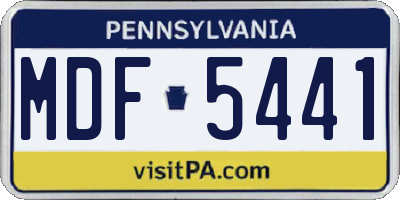 PA license plate MDF5441