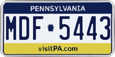 PA license plate MDF5443