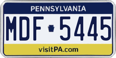 PA license plate MDF5445