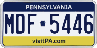 PA license plate MDF5446