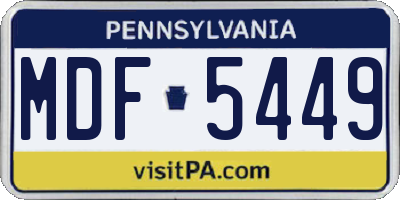 PA license plate MDF5449